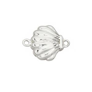 925 Sterling Silver Sea Shell Magnetic Clasp Approx 11x15mm (Pack of  1)