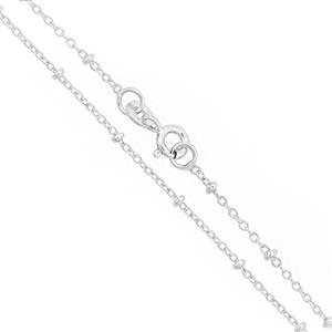 925 Sterling Silver Beaded Chain, Approx 45cm/18Inch
