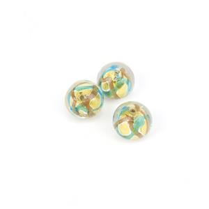 Murano Glass Dark Aqua Mars Beads, Approx 14mm (3pk)
