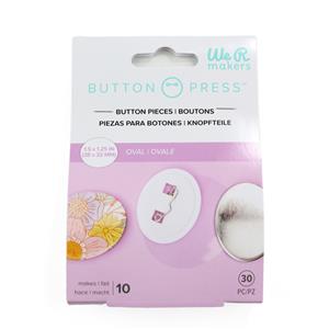 We R Makers Button Press 10 x Oval Pin Refills, Inc; 10 x Pins, Shells & Mylar.