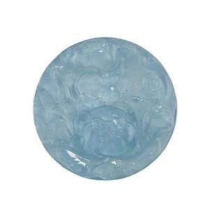 120cts Kashmir Aquamarine Flower Carving Approx 53-55mm, 1pc
