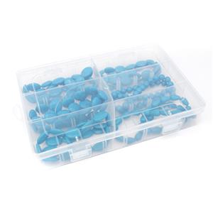 Sky Blue Mosaic & Turquoise Blue Mosaic Assorted Shapes & Sizes, 38cm  6 Strands in Plastic Box