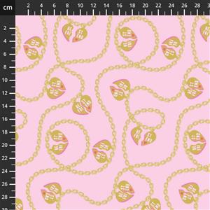 Tula Pink Besties Collection Lil Charmer Blossom Metallic Ink Fabric 0.5m