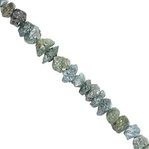 7cts Blue Diamond Rough Nuggets Approx  1 to 3mm, 15cm Strand