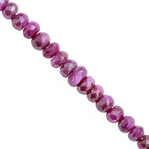 80cts Pink Coated Moonstone Faceted Rondelle Approx 3.5x2.5 to 8.5x6mm, 22cm Strand