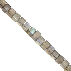 35cts Labradorite Smooth Cube Approx 3 to 5mm, 20cm Strand