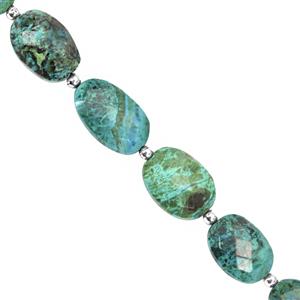 70cts Chrysocolla Faceted Oval Approx 12x9 to 16x11mm, 14cm Strand With Spacers 