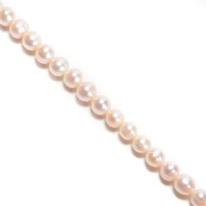 White Freshwater Cultured Potato Pearls Approx 7-8mm, 16cm