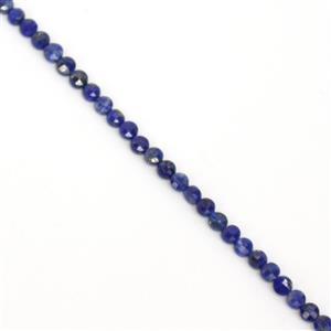  7cts Lapis Faceted Coins Approx 2mm, 38cm strand