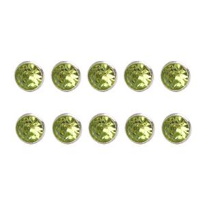Green Machine 8mm Diamante Rivets with Mint Green Rhinestone (10 Sets)