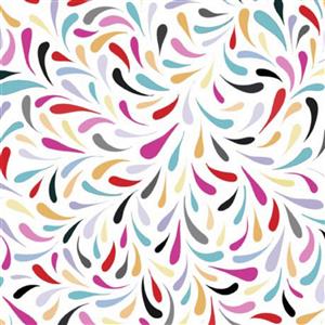 Bold Blooms Collection Teardrop Geo White Fabric 0.5m