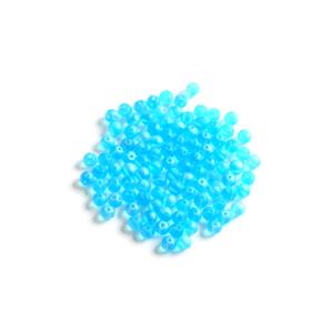 Czech RounDuo Beads, 5mm - Aqua Full Argent Flare Matte (100pcs)