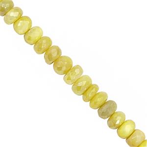 80cts Yellow Coated Moonstone Faceted Roundelles Approx 5x3 to 8x4.5mm, 20cm Strand