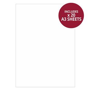Adorable Scorable Cardstock - A3 Pure White, Contains 20 x A3 350gsm 