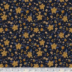 Alexandra Collection Vining Navy Fabric 0.5m