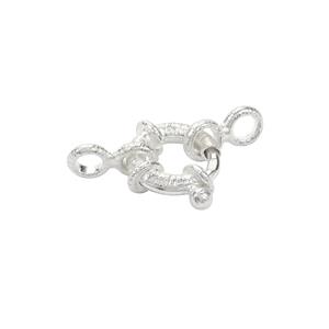 925 Sterling Silver Brushed Effect Clasp, Approx 12mm