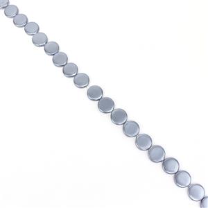 Blue/Grey Coin Shell Pearls Approx 13mm (30pcs)