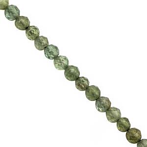 15cts Green Apatite Micro Faceted Round Approx 3mm, 30cm Strand.