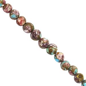 20cts Purple Spiney Oyster Turquoise Plain Round Approx 2 to 6mm, 20cm Strand
