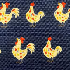 Hens On Navy Fabric 0.5m - exclusive