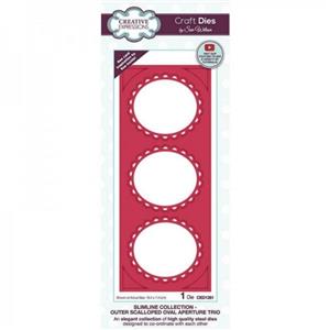Creative Expressions Sue Wilson Slimline Outer Scalloped Oval Aperture Trio Craft Die