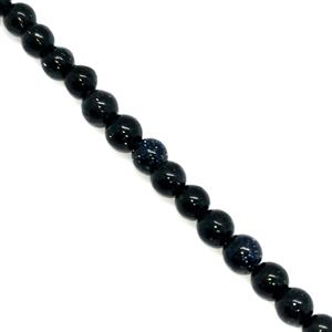  Blue Goldstone Plain Rounds Approx 4mm, 38cm Strand