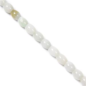 Type A 220cts Green Jadeite Plain Rice Beads Approx. 7x9mm, 38cm Strand