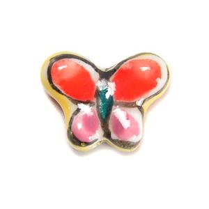 Pink & Red Ceramic Butterfly Approx 13x17mm