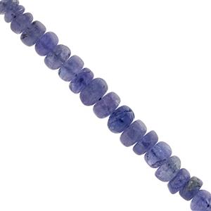 30cts Tanzanite Smooth Rondelles Approx 3x1mm to 5x3mm 15cm Strand
