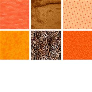Tiger Fur & Orange FQ's (6pcs)