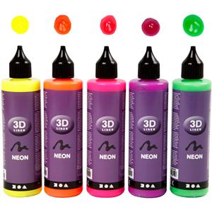 3D Liner, neon colours, 5x100 ml/ 1 pack