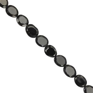 55cts Black Spinel Faceted Oval Approx 5x3 to 8x6mm, 32cm Strand