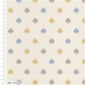 Stuart Hillard Blue Skies And Nutmeg Collection Coutil Fabric 0.5m