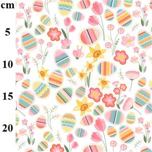 Rose & Hubble Easter Eggs & Flowers Fabric 0.5m
