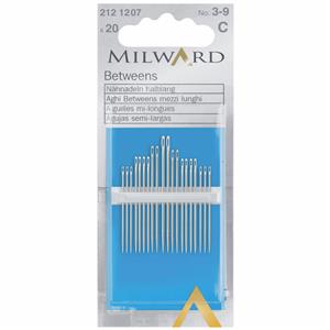 Hand Sewing Needles - Betweens/Quilting - Nos 3-9 (20 Pieces)