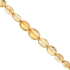 45cts Rio Grande Citrine Straight Drill Graduated Faceted Oval Approx 6x5 to 12x9.5mm, 21cm Strand with Spacers