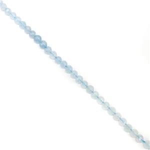 35cts Aquamarine Faceted Rounds pprox 4mm, 38cm Strand