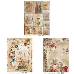 Cadence Decoupage Rice PaperKit 1 - Vintage Women, Roses & Pearls, Carte Postal