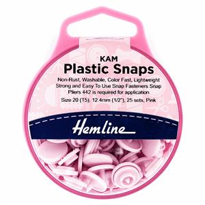 Pink Plastic Snaps 25 x 12.4mm
