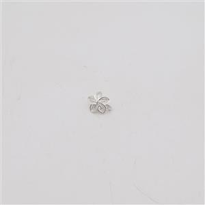 925 Sterling Silver Flower Clasp With 6cts White Topaz (1pc)