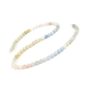 80cts Multi-Colour Beryl Faceted Satellite Beads Approx 6mm, 38cm