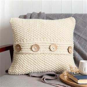 Wool Couture Cream Seed Stitch Cushion Knitting Kit