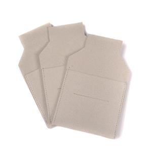 Grey Suede Jewellery Packaging Pouch, 3pcs, 7x7cm