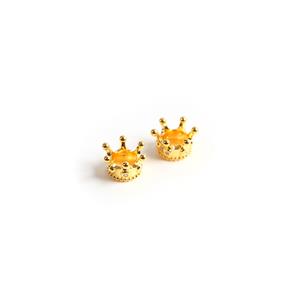 Gold Plated 925 Sterling Silver Crown Spacer Bead Approx 8mm (2pcs)