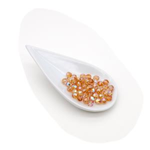 Czech Fire Polished Beads - Crystal Orange Rainbow, 6mm (50pk)