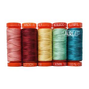 Aurifil Hoffman Garden State Collection Pack of 5 Small Spools. 