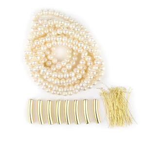 White Freshwater Cultured Potato Pearls, Gold 925 Sterling Featherweight Head Pins & Space