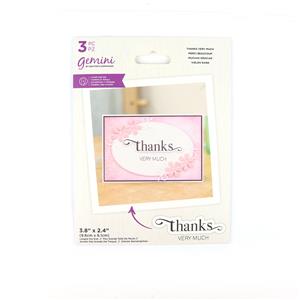 Gemini- stamp and die- fancy sentiments -thanks very much - 3PC