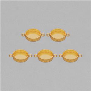 Gold Plated Copper Textured Round Bezel Connector ID - 20mm (5pcs/pk)