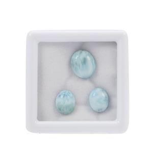 10cts Larimar Cabochon Oval Approx 10x8 to 12x10mm Loose Gemstone (Pack of 3)